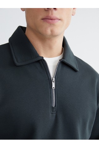 Lcw Vision Antrasit Polo Yaka Erkek Kalın Sweatshirt