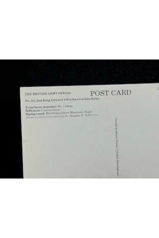 1995 İngiltere Kartpostal Britanya Ordusu 2nd King Edward Vıı's Own Gurkha Rifles - Regimental Colour Postcard