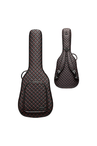 Klasik Gitar Çantası-kılıfı-kalın-gigbag-kırmızı Kapitoneli-suni Deri