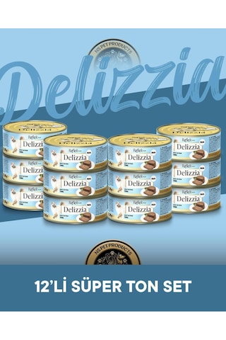 Plus Delizzia Yetişkin Ton Balıklı Pate Kedi Maması 12x85 Gram