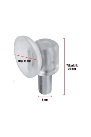50 Adet Pvc Vantuzlu Raf Pimi 5 Mm