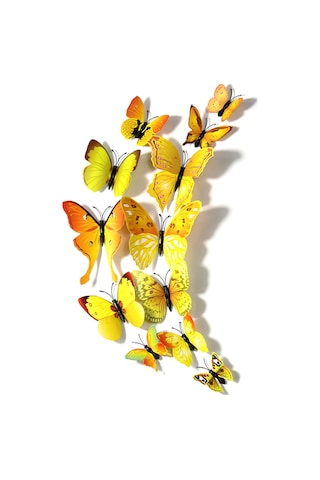 Fosenze A5 Serisi Sarı 3d Simülasyon Kelebek Duvar Stickerı - Ev Dekorasyonu, Çocuk Odası Düzeni, Pratik Kullanım, Dayanıklı Malzeme Diğer