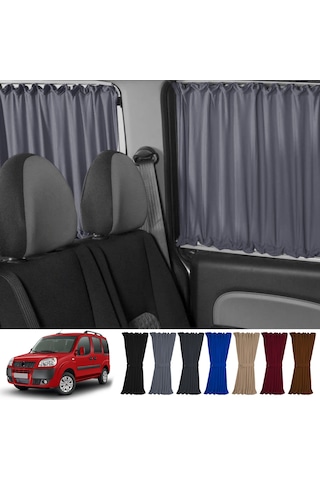 Pandami Fiat Doblo I 2000-2010 Uyumlu Gri Raylı Oto Perde Takımı