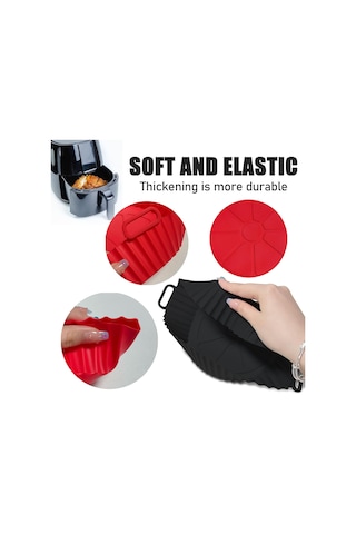 Hava Fritöz Silikon Tenceresi, Hava Fritöz Silikon Sepet Kasesi, Silikon Pişirme Tepsisi Tencereleri 3 İla 5 Qt