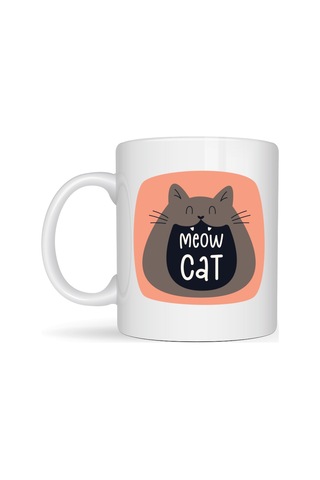 Northcity Meow Cat Kupa Sevimli Kedi Tasarımı Porselen Kahve & Çay Kupası Model 66