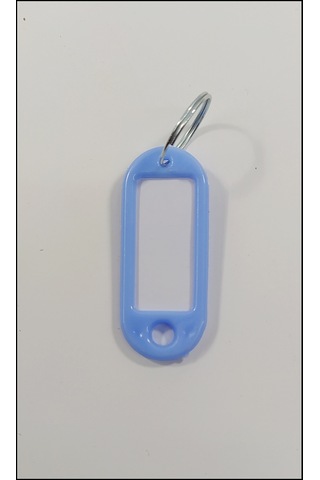Kimlik Plastik Etiket Anahtarlık 100 Adet Bebe Mavisi