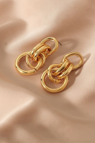 Chavin Gold Bijuteri Retro Tarz Bayan Halka Küpe Ev20sr Gold