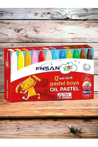 12 Renk Pastel Boya Seti Yerli Üretim Çok Renkli