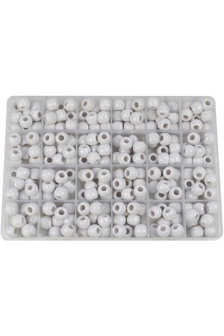 Suntek 240x Midilli Boncuk Kiti Saç Boncukları Dıy Örgü Beyaz Beyaz