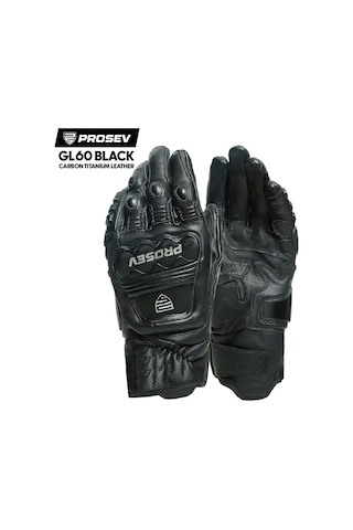 Prosev Gl60 Carbon Titantum Deri Eldiven Siyah