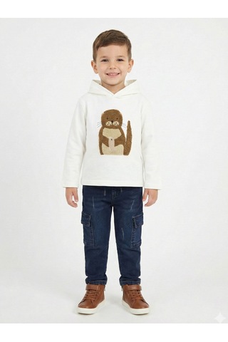 Xo Kids Erkek Çocuk 3lü Alt Üst Takım 6-9 Yaş 13205 Ekru