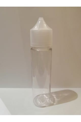 60ml Şeffaf Gorilla Şişe Beyaz Kapak, Plastik Şişe, Boş Şişe, Likit Şişesi, 50 Adet Şeffaf
