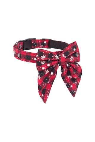 Leezsingfiyonklu Noel Köpek Tasması, Ayarlanabilir Pamuklu Kırmızı Kareli Papyon Büyük Köpekler İçin Noel Köpek Tasmaları Evcil Hayvanlar-9