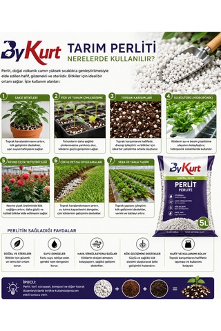 Tarım Perliti Çiçek Toprağı Karışımı 5 Litre Toprak Perliti 10 L