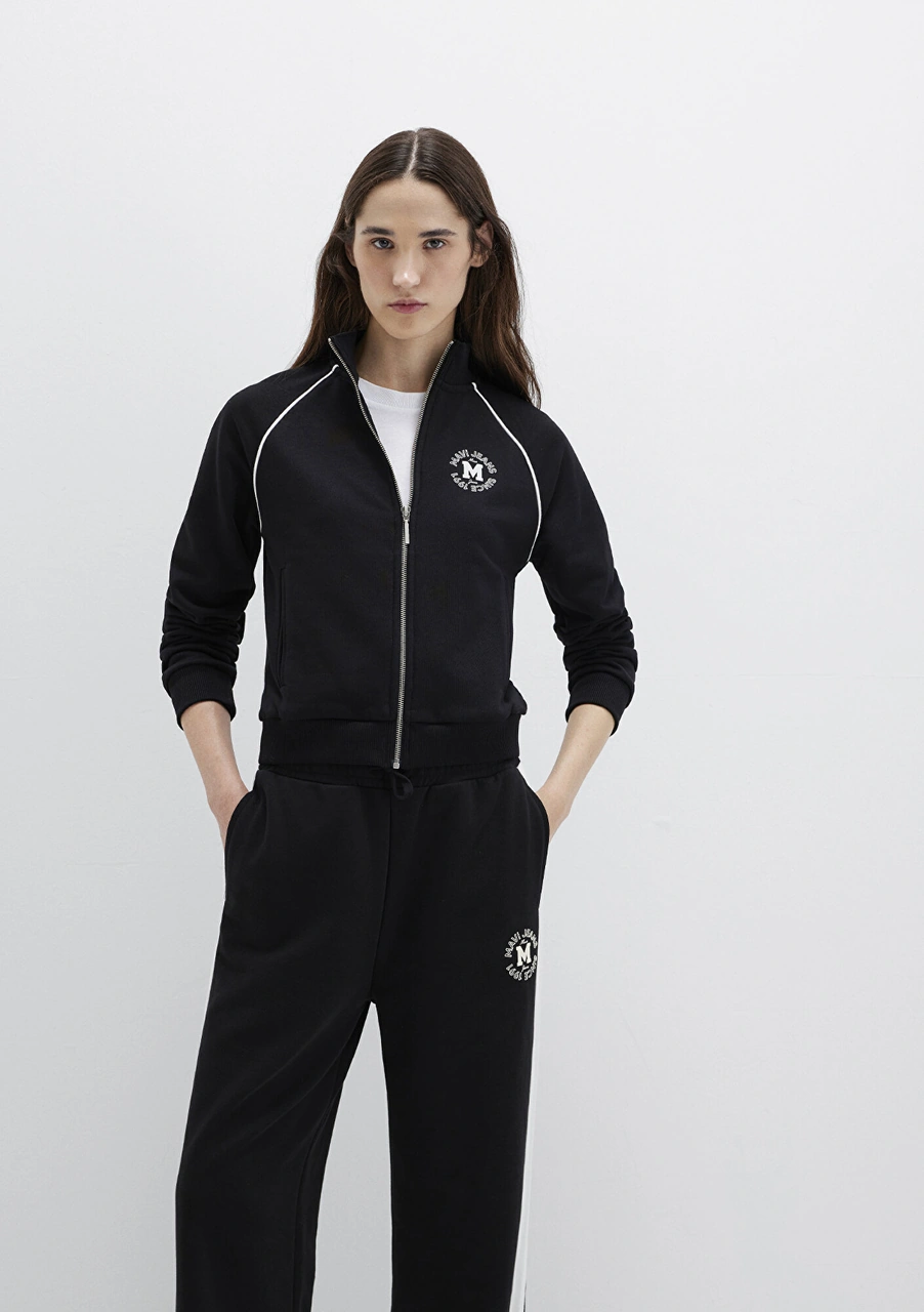 Mavi - Biye Detaylı Fermuarlı Siyah Sweatshirt 1s10365-900 Siyah