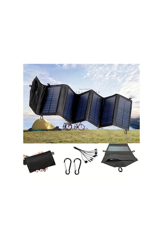 Xuweiwei Monokristal Silikon Katlanabilir 45w 6lı 1 Arada Tasinabilir Solar Panel Kamp Usb Sarj Laptop İphone Telefon Fan El Feneri