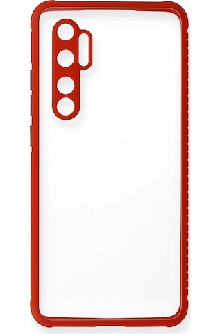 Cosmotex Newface Xiaomi Mi Note 10 Lite Kılıf Miami Şeffaf Silikon - Kırmızı