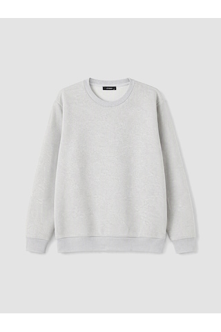 LC Waikiki Lc Waıkıkı Gri Bisiklet Yaka Erkek Sweatshirt