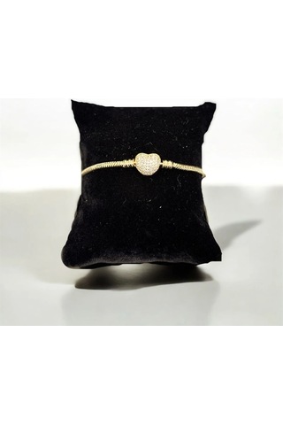 T-blk-27 Kalp Klipsli Bileklik Gold