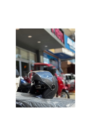 Güneş Vizörlü Motosiklet Kaskı - Mevzuata Uygun Siyah