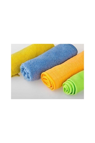 Yüksek Kalite Cam Silme Toz Alma Mikrofiber Temizlik Bez Set 4lü Beyaz