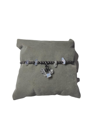 Ay Taşı Halhal Doğal Taş Bileklik Hal Hal Ayarlanabilir İpli Moon Stone Kristalize Kırık Taş Şifalı Halhal Bileklik Şeffaf