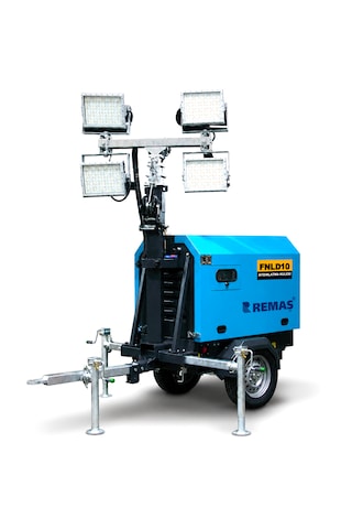 Remaş Mobil Aydınlatma Kulesi 4x250W 8KVA Portatif Işık Kulesi Işıldak Marşlı Dizel Jeneratör