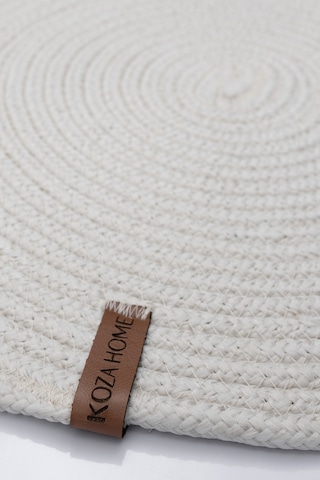 Koza Home Cesta Amerikan Servis El Yapımı Pamuklu Krem Jüt Örme Dekoratif D Krem
