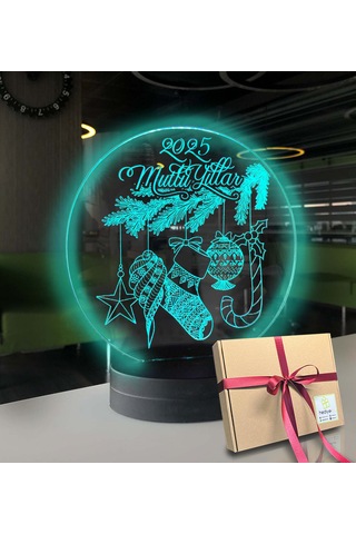 Yılbaşı Mutlu Yıllar 2025 3d Led Gece Lambası