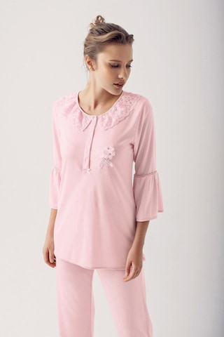 14200 Bayan Uzun Kol Pijama Takımı Pudra