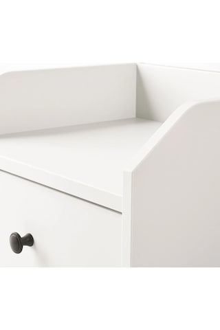 Komodin, Beyaz Renk Meridyendukkan 40x36 Cm 1 Adet Çekmece-2 Adet Açık Depolama Alanı Yatak Odası Mobilyası