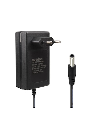 Ayt 21 Volt 2 Amper 5.5x2.5 Mm Uçlu Kırmızı Yeşil Ledli Priz Tipi Şarjlı Matkap Adaptörü Şarj Cihazı Aleti