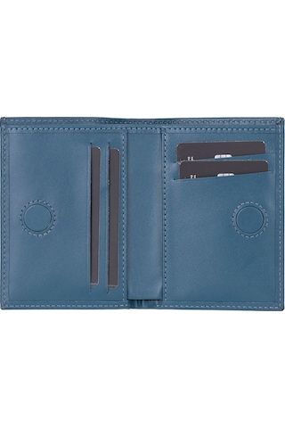 Nigra Hakiki Deri, El Yapımı Cüzdan Gölgeli Mavi Mavi