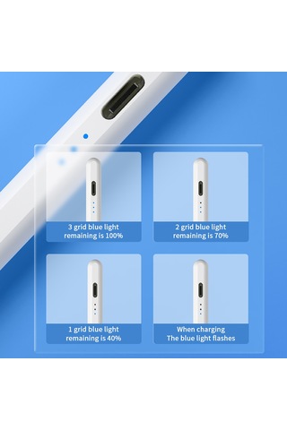 Neevoyu Evrensel Aktif Kapasitif Kalem - İos/android Uyumlu, Type-c Hızlı Şarj, Gerçek Zamanlı Pil Göstergesi, Akıllı Enerji Tasarrufu, 1.9mm Pom Uç, Tablet/phone/ıpad İçin