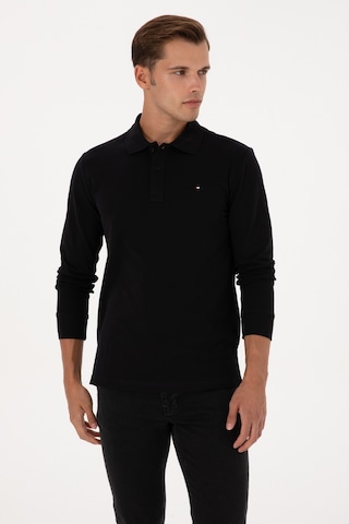 U.S. Polo Assn. Erkek Regular Fit Polo Yaka Siyah Basic Sweatshirt 50315941-VR046
