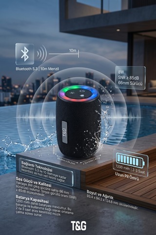 Taşınabilir Kablosuz Bluetooth Hoparlör Tg-434