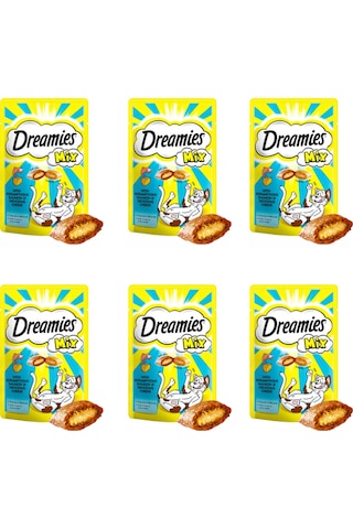 Dreamies Mix Somon Balıklı ve Peynirli Kedi Ödülü 6 x 60 G Dreamies Mix Somon Balıklı ve Peynirli Kedi Ödülü 6 x 60 G