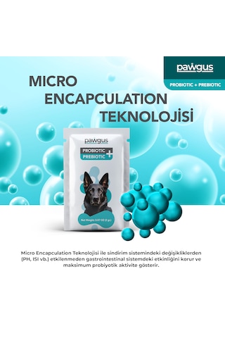 Pawgus Veteriner Serisi Köpekler Için Probiyotik Prebiyotik Sindirim Sistemi Düzenleyici 30 x 2 G