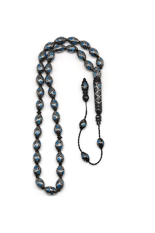 Gümüş İşlemeli Kuka Tesbih 8 X 12 Mm Arpa Kesim