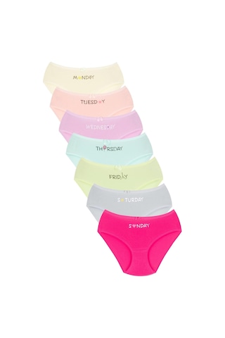 New Lilla 007 Kız Çoçuk Mix Color 7'li Paket Baskılı Külot V2-mix Colors Çok Renkli