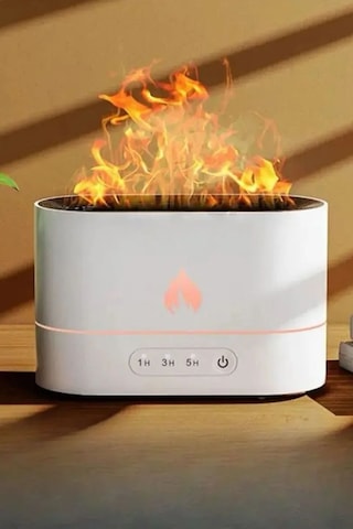 Alev Görünümlü Hava Nemlendirici Aroma Terapi Buhar Makinesi Aromatik Oda Kokusu Difüzörü