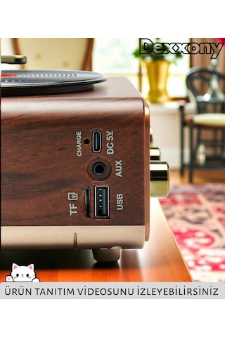 Dcx-11 Özel Tasarım Ahşap Görünümlü Retro Vintage Nostaljik Radyo & Bluetootlu Mini Fm Radyo