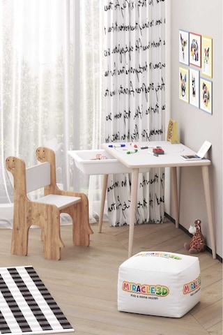 Miracle 3d Çocuk Oyun Etkinlik Çalışma Masası Ve Sandalye - Aktivite Masası 1667553238 Beyaz