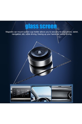 Wezone 360 Dönebilen Manyetik Araç Telefon Tutucu - Vakumlu Cam Ve Gösterge Paneli Montajı