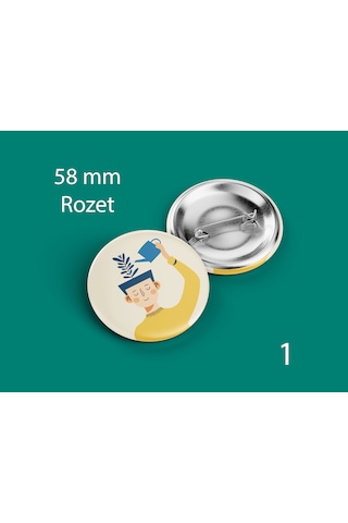 58 Mm Buton Rozet İğneli Çanta Kıyafet Rozeti Çok Renkli