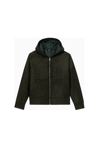 A.p.c Alvin Unisex Lüks Neopren Kapüşonlu Koyu Yeşil