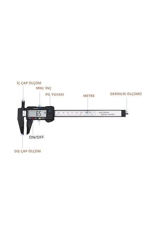 Lamassu Kumpas 150Mm Lcd Ekranlı Çok Fonksiyonlu Dijital Kumpas Pil Dahil