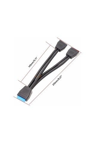 Flybuy 21cm Usb3.0 Anakart 19 Pin Bire İki Uzatma Kablo, Yüksek Hızlı Bağlantı, Dayanıklı