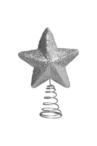 Yılbaşı Ağaç Tepelik 15cm Gümüş Pullu Yaylı Yıldız Diğer