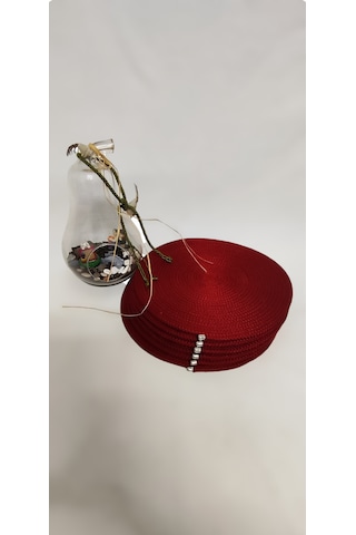 Kordon İpten 6 'lı Kırmızı Supla Takımı Kırmızı